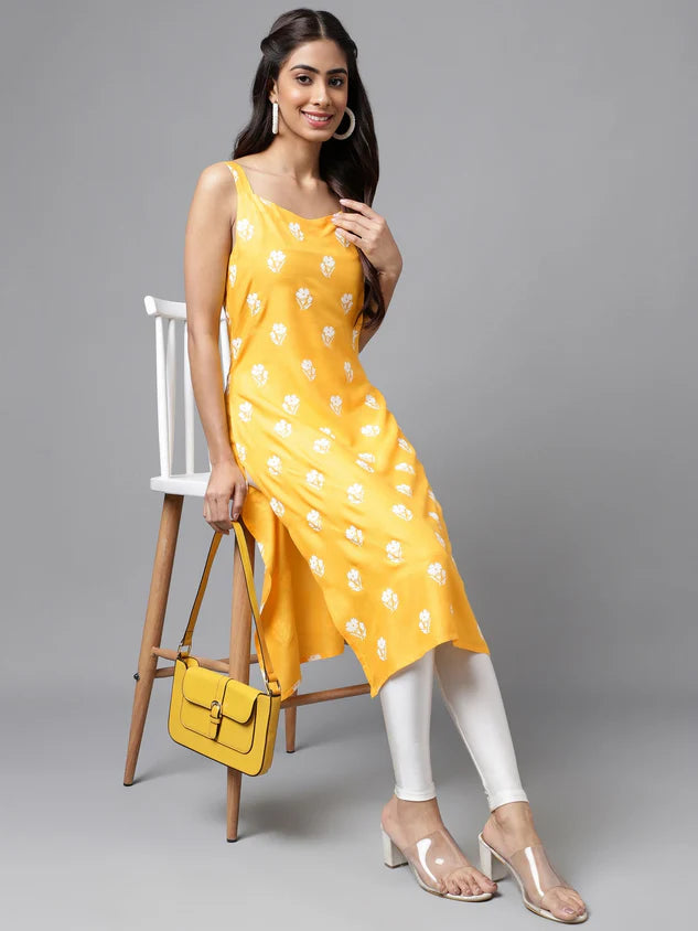 Floral Print Straight Kurta