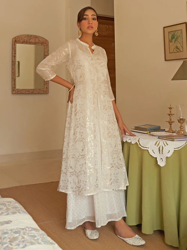 Foil Printed Kurta with Jacket