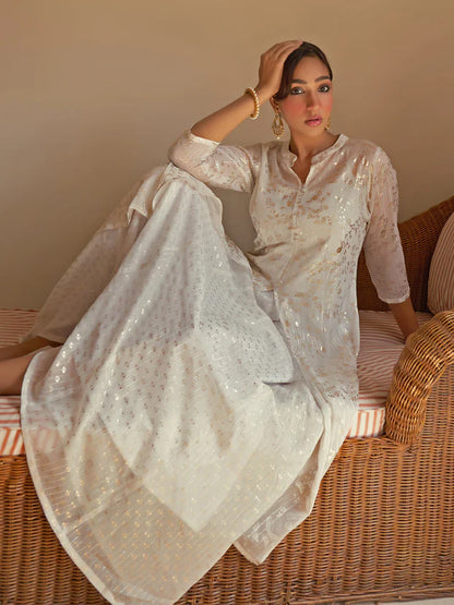 Foil Printed Kurta with Jacket
