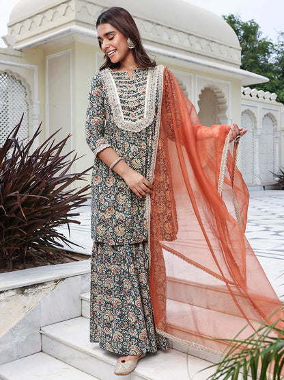 Kurta with Sharara and Dupatta
