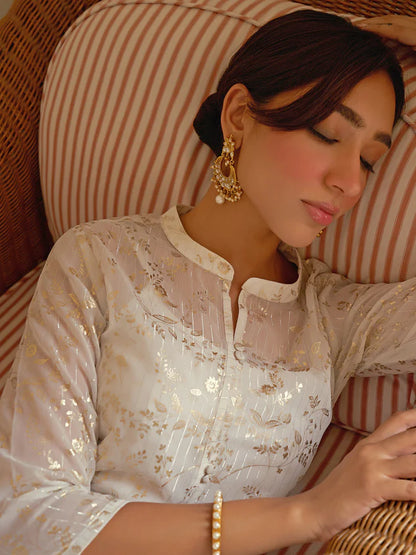 Foil Printed Kurta with Jacket