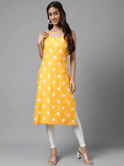 Floral Print Straight Kurta