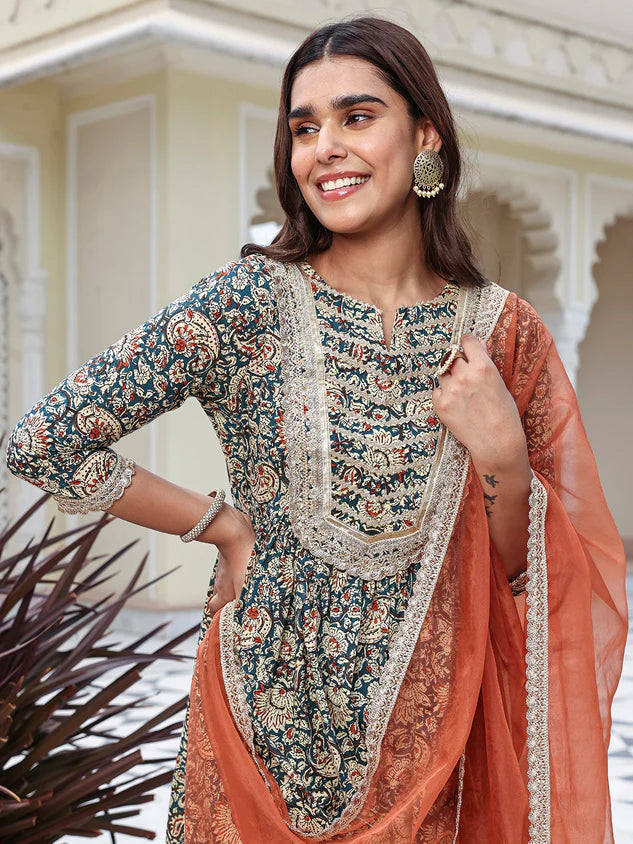 Kurta with Sharara and Dupatta