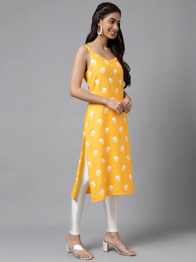 Floral Print Straight Kurta