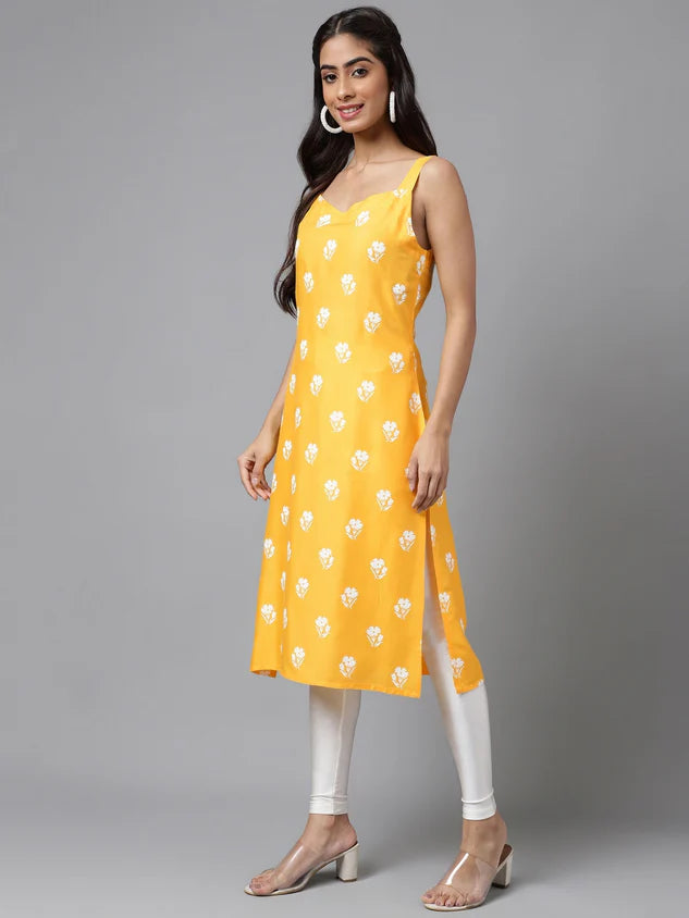 Floral Print Straight Kurta